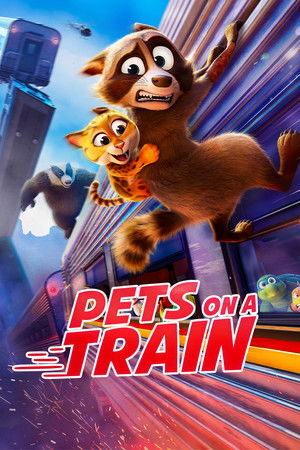 Pets on a Train Poster